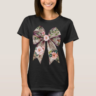 Elegant Floral Bow Design - Romantic Nature-Inspir T-Shirt
