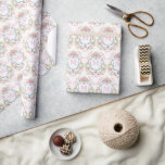 Elegant Floral Bridal Crest Wrapping Paper<br><div class="desc">This elegant watercolor monogram crest adds a sophistication to this gift wrap.  Personalize this design with an initial in the crest.

Colours include,  light blue,  pink and grey.</div>