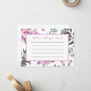 Elegant Floral Bridal Shower Advice & Prayer Card 