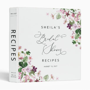 Elegant floral bridal shower  binder