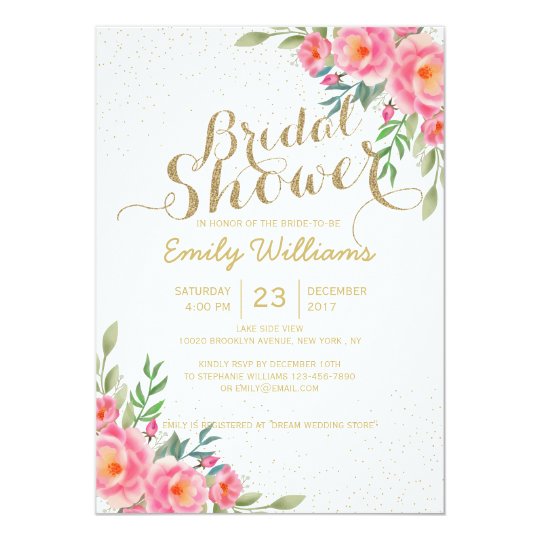 Elegant floral bridal shower card