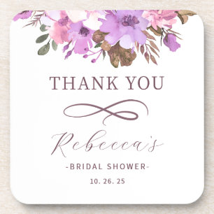 Elegant Floral Bridal Shower Coaster