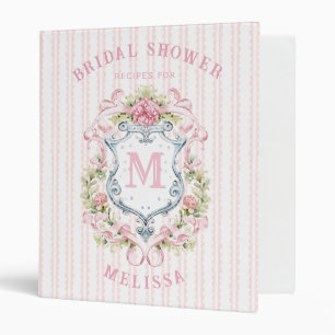 Elegant Floral Bridal Shower Crest   Recipe Binder