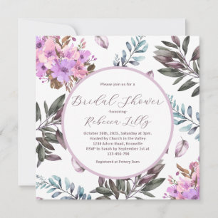 Elegant Floral Bridal Shower  Invitation