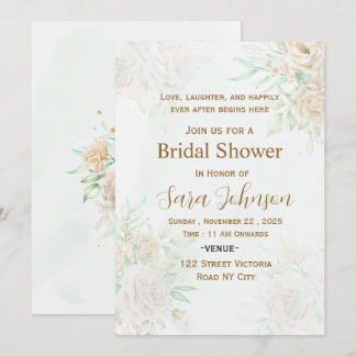 Elegant Floral Bridal Shower Invitation