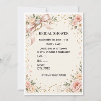 Elegant Floral Bridal Shower Invitation