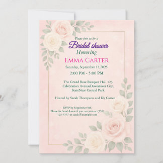 Elegant Floral Bridal Shower Invitation