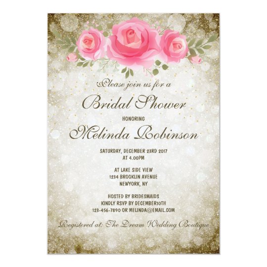 Elegant floral bridal shower invitation