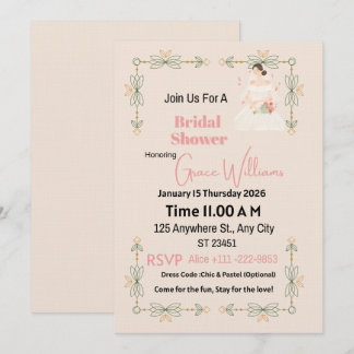 Elegant Floral Bridal Shower Invitation | Customiz