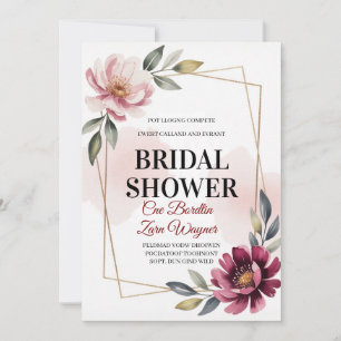 Elegant Floral Bridal Shower Invitation   Modern 