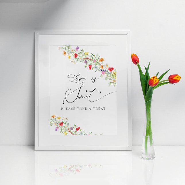 Elegant floral bridal shower love is sweet poster (Creator Uploaded)