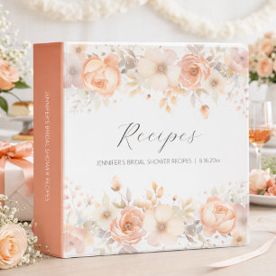 Elegant Floral Bridal Shower Recipe Binder