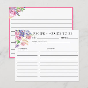 Elegant Floral Bridal Shower Recipe Cards