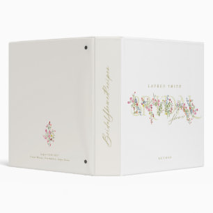 Elegant Floral Bridal Shower Recipe Wedding Binder