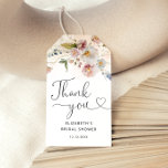 Elegant Floral Bridal Shower Thank You Favour Tags<br><div class="desc">The Elegant Floral Bridal Shower Thank You Favour Tags are a stunning display of delicate beauty and artistic sophistication. The floral design features a lovely blend of soft colours, which create a dreamy and ethereal backdrop for the floral illustrations. The flowers themselves are exquisitely rendered, with graceful stems and leaves...</div>