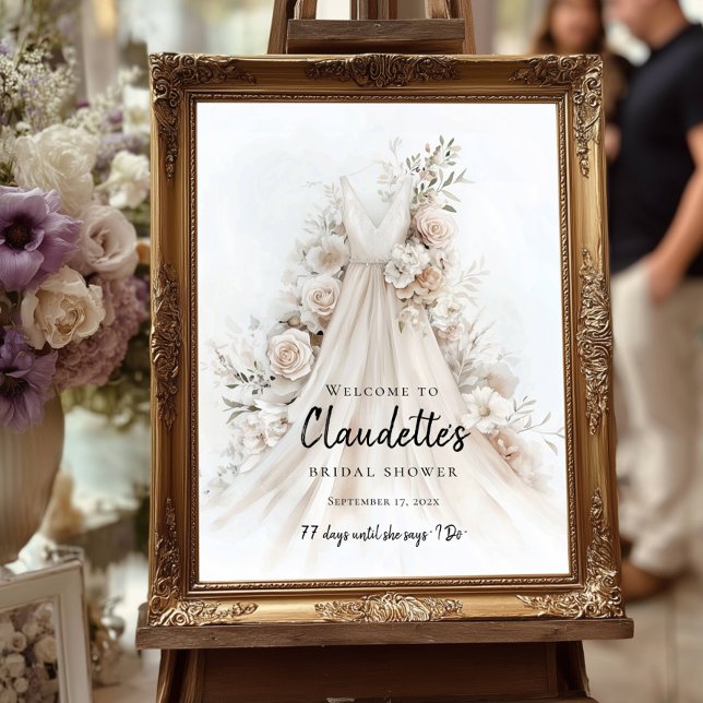 Elegant floral Bridal Shower welcome Poster (Creator Uploaded)