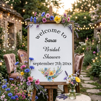 Elegant Floral Bridal Shower Welcome Sign