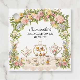 Elegant Floral Bridal Tea Party Gift Favour Tags