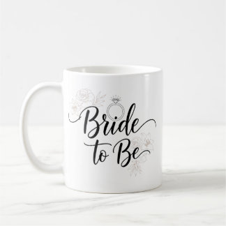 Elegant Floral Bride to Be Coffee Mug
