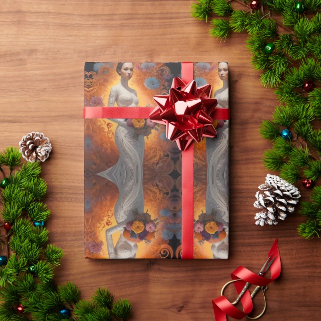 Elegant Floral Bride Wedding Collection  Wrapping Paper (Holiday Gift)