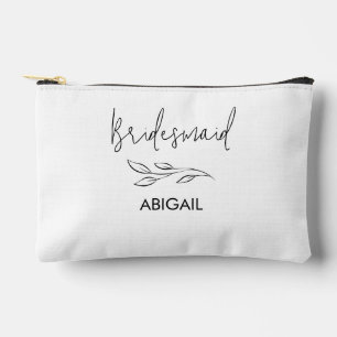 Elegant floral Bridesmaid Name Accessory Pouch