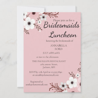 Elegant Floral Bridesmaids Luncheon invitation