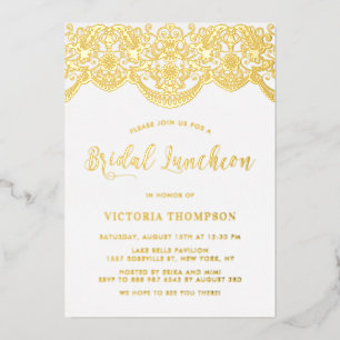 Elegant Floral Brocade Lace Bridal Luncheon