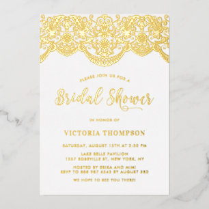 Elegant Floral Brocade Lace Bridal Shower