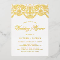 Elegant Floral Brocade Lace Wedding Shower