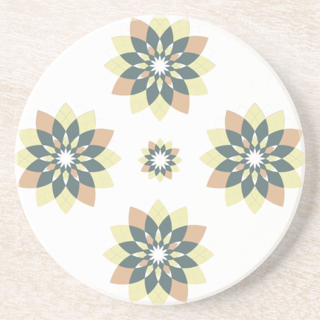 Elegant Floral Bud Pastels Pattern Coaster (Front)