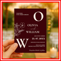 Elegant Floral Burgundy & Ivory Formal Wedding