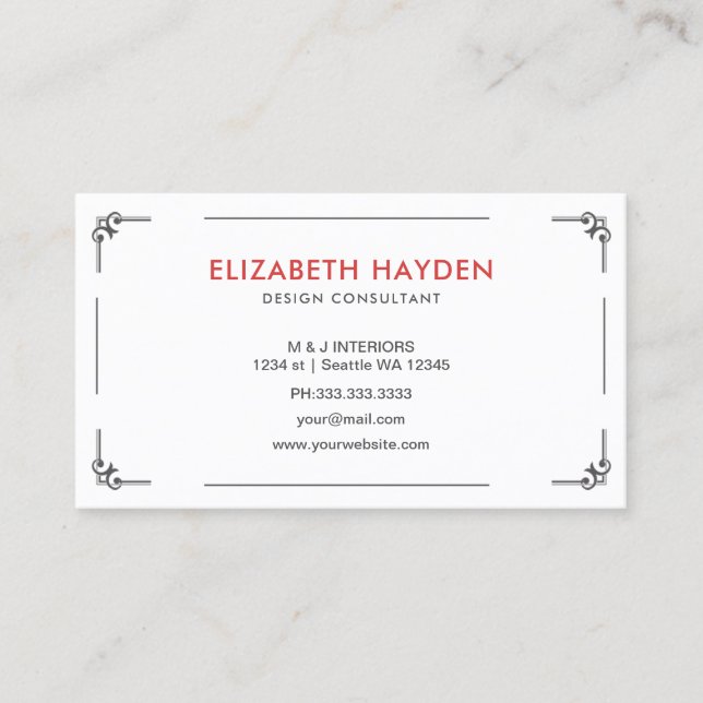 Elegant Floral Business Cards (Front)