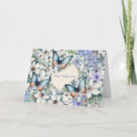 Elegant Floral & Butterflies Birthday Card
