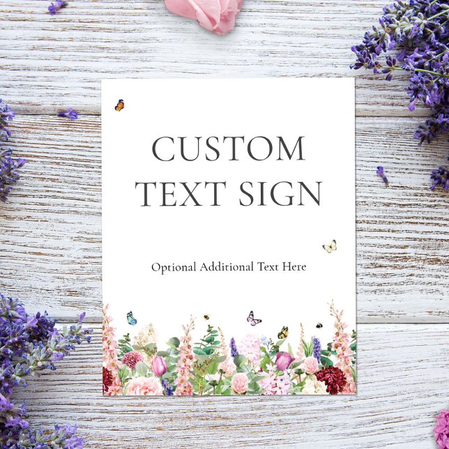 Elegant Floral & Butterflies Bridal Shower Sign (Creator Uploaded)