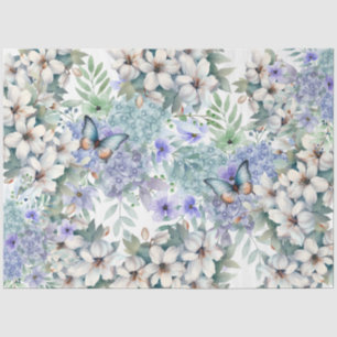 Elegant  Floral Butterflies Decoupage Tissue Paper