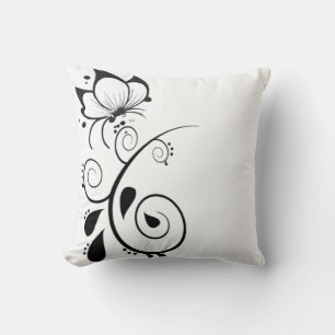 Elegant Floral Butterfly Design Pillows