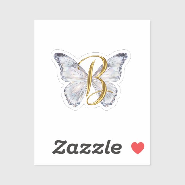 Elegant Floral Butterfly Letter B - Artistic Monog (Sheet)
