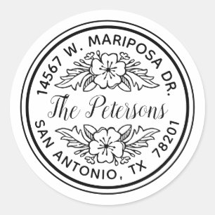 Elegant Floral Calligraphy Return Address Label