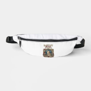 Elegant Floral Cat Cat Art Nouveau Vintage Vector Fanny Pack