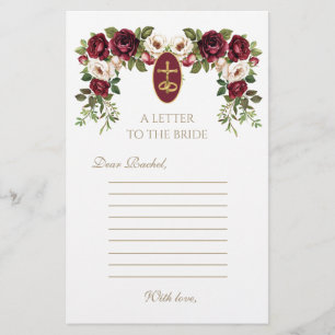 Elegant Floral Catholic Bridal Shower Roses 