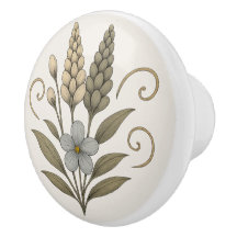 Elegant Floral Ceramic Door Handles