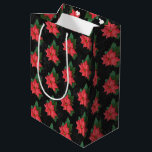Elegant Floral Chalkboard  Merry Christmas Medium Gift Bag<br><div class="desc">Elegant Floral Poinsettia with Chalkboard background Christmas Gift Bag.</div>