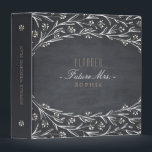 Elegant floral chalkboard rustic wedding planner binder<br><div class="desc">Rustic floral design on chalkboard background, and floral wreath monogram on the back, sophisticated and elegant, perfect for country, rustic wedding, or a vintage wedding in winter. Neutral colour scheme, black and white with a little gold taupe. Custom your Future Mrs. Planner! See all the matching pieces in this chalkboard...</div>