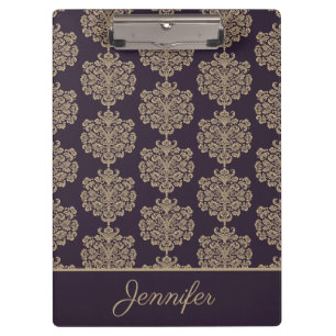 Elegant floral chic gold damask pattern  clipboard