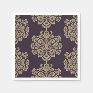 Elegant floral chic gold damask pattern napkin