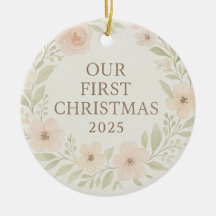 Elegant Floral Christmas Ornament