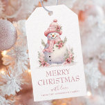Elegant Floral Christmas Snowman Gift Tags<br><div class="desc">Add a special touch to your holiday gift-giving this season with our Elegant pink and white floral Christmas snowman custom gift tags. These stunning gift tags feature a beautifully designed watercolor floral snowman, with the words "Merry Christmas" written in typography font. But that's not all - these gift tags are...</div>