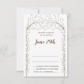 Elegant Floral Chuppah Rsvp Card & Envelope