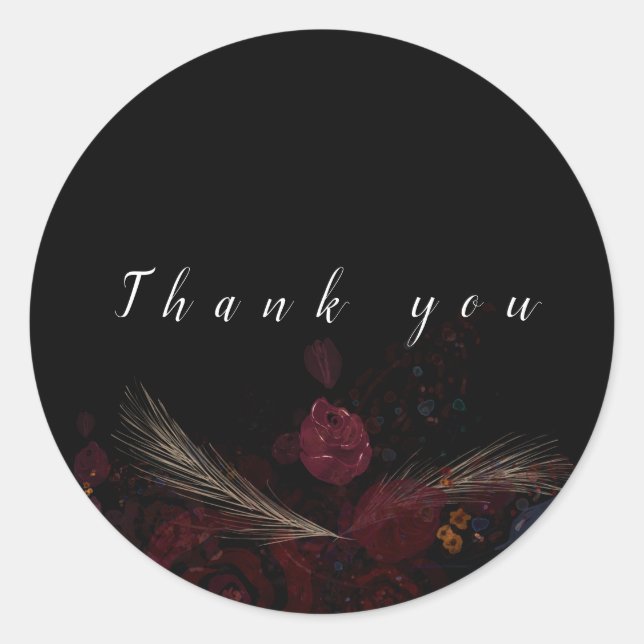 Elegant floral   classic round sticker (Front)