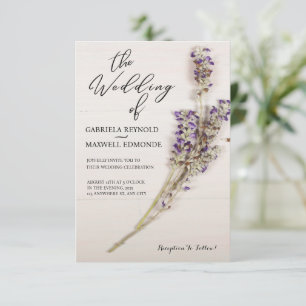 Elegant Floral Clean Lavender Wedding Invitation